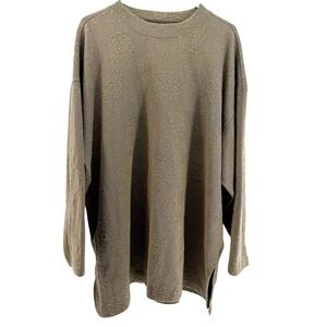 Jacque & Koko Sweater Women 22/24 Tan 3D Floral Textured Long Sleeve Tunic VTG